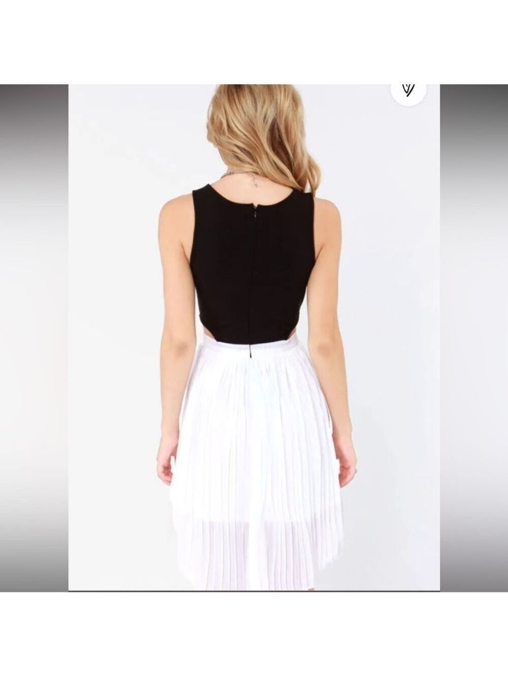 Jack By BB Dakota Black and White Evening Cocktail Cut Out Dress NWOT - Picture 9 of 10